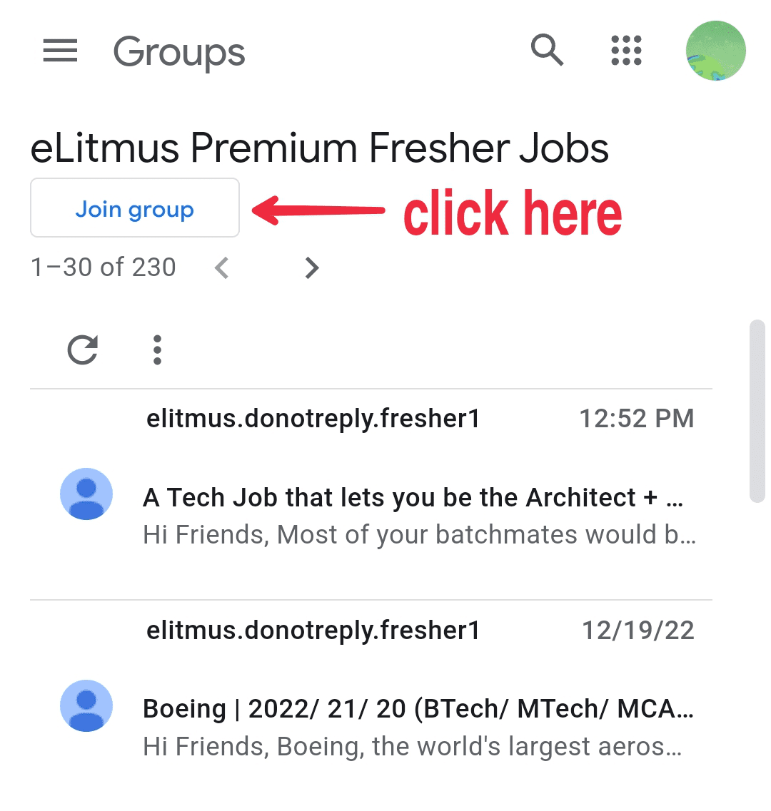 Click on Join group button